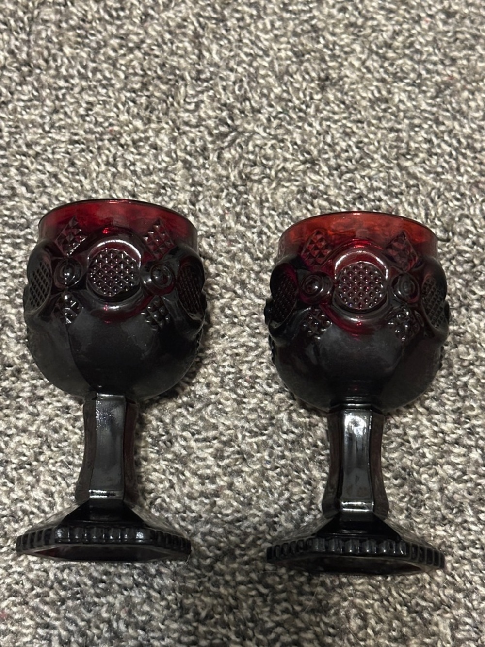 Avon Deep Ruby Red Goblet Pair - Home Accents